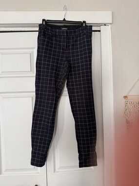 Express Men's Black Navy Windowpane Dress Pants